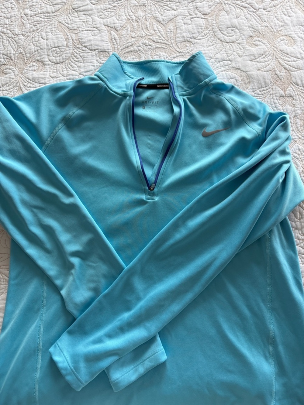 Nike Light Aqua Quarter-Zip Performance Top